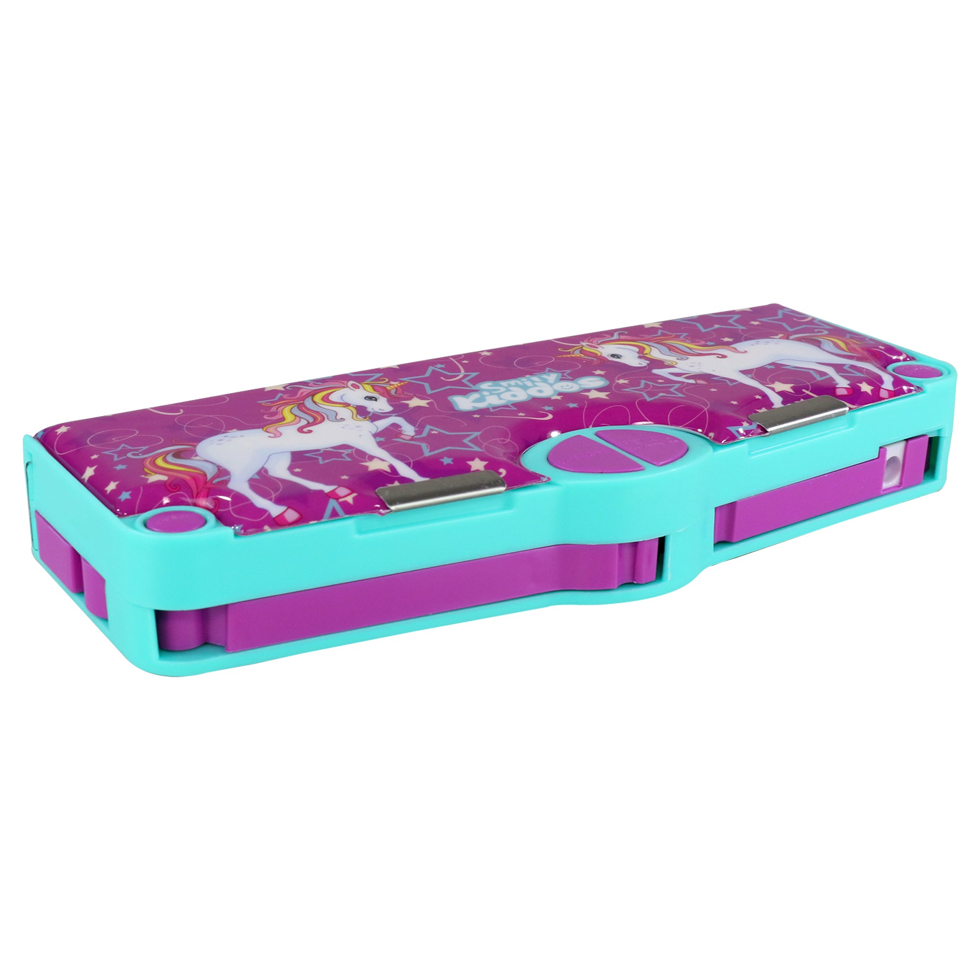 Smily Kiddos Multi Functional Pop Out Pencil Box for Kids Stationery for Children - Unicorn Theme - purple