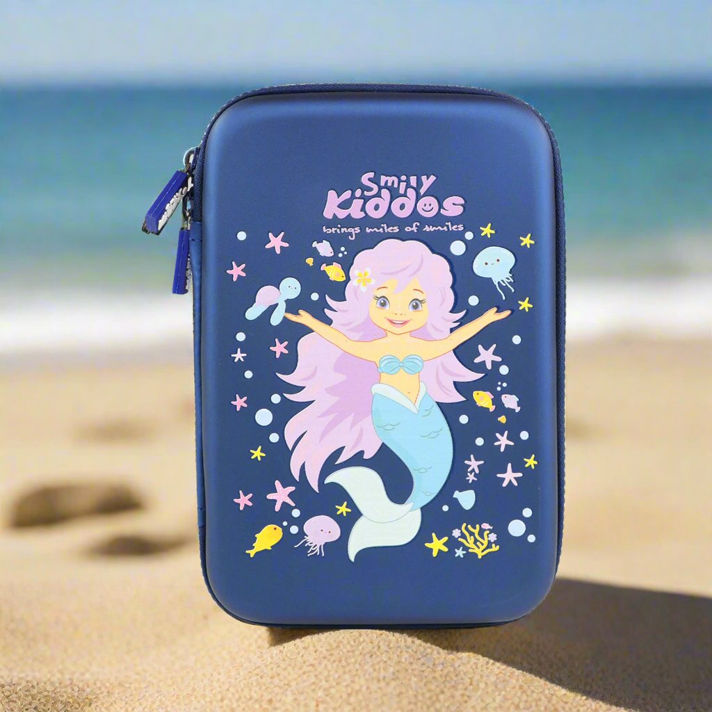 Smily Kiddos Single compartment eva pencil case - Mermaid Theme Blue