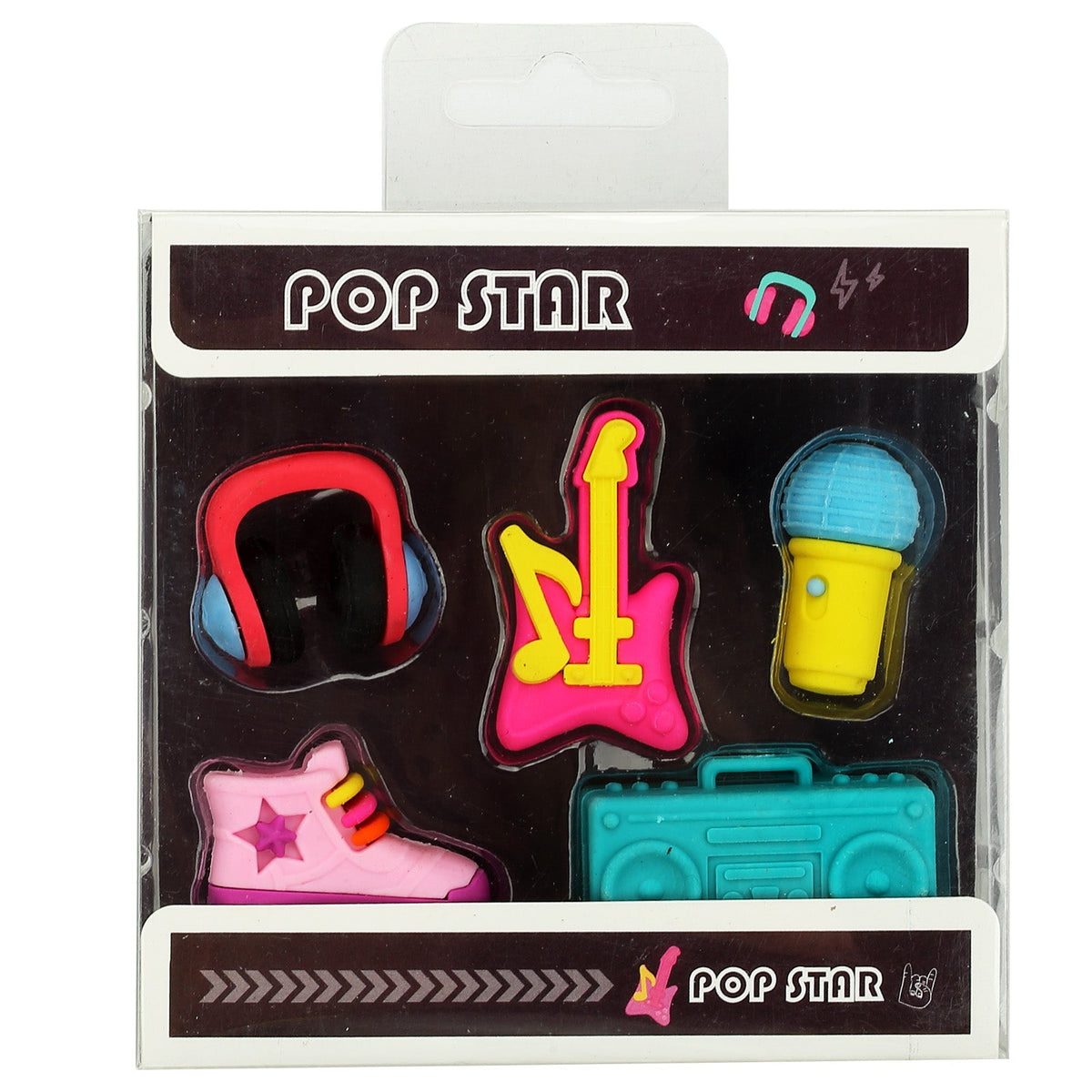 Stylish Pop Star Eraser Set – Fun & Trendy Stationery for Kids