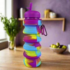 Smily Kiddos Silicone Expandable & Foldable Water Bottle Purple