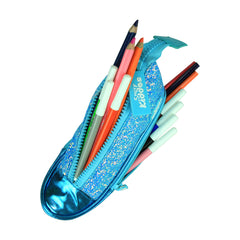 Sneaker Pencil Case with Dual Zip Closure - Aqua