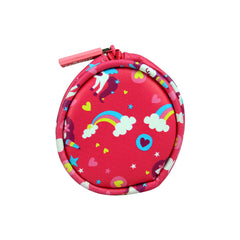 Unicorn Print Round Pencil Pouch – Pink