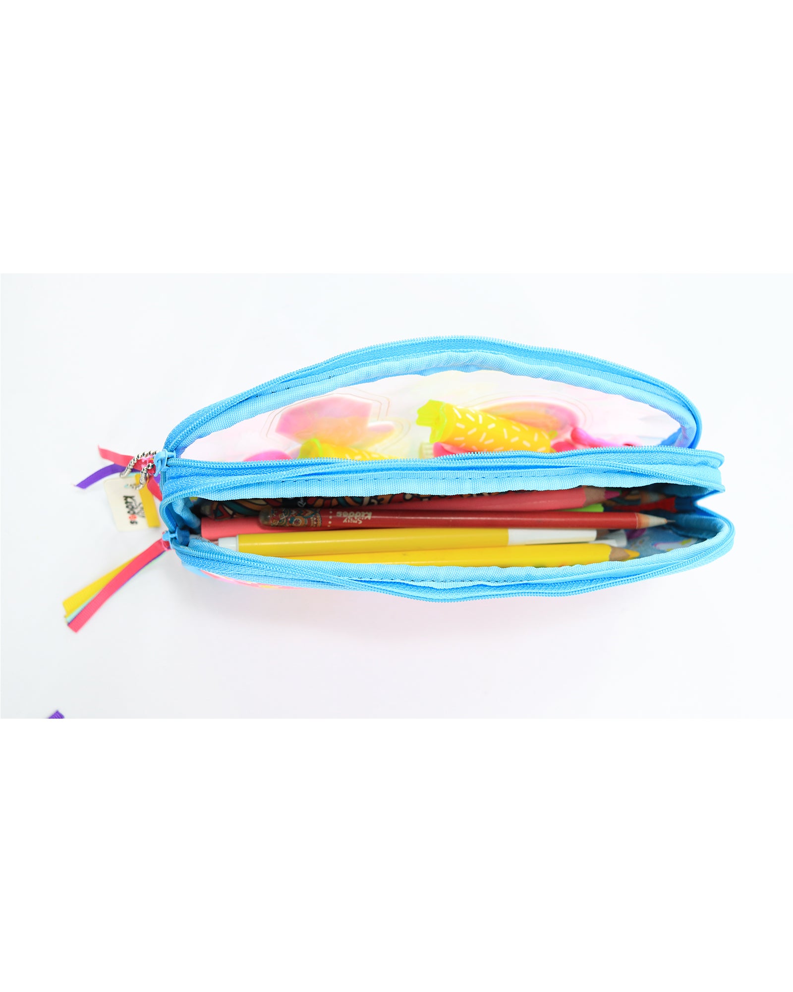 Smily Kiddos Fancy Transparent Pencil Case Light Blue