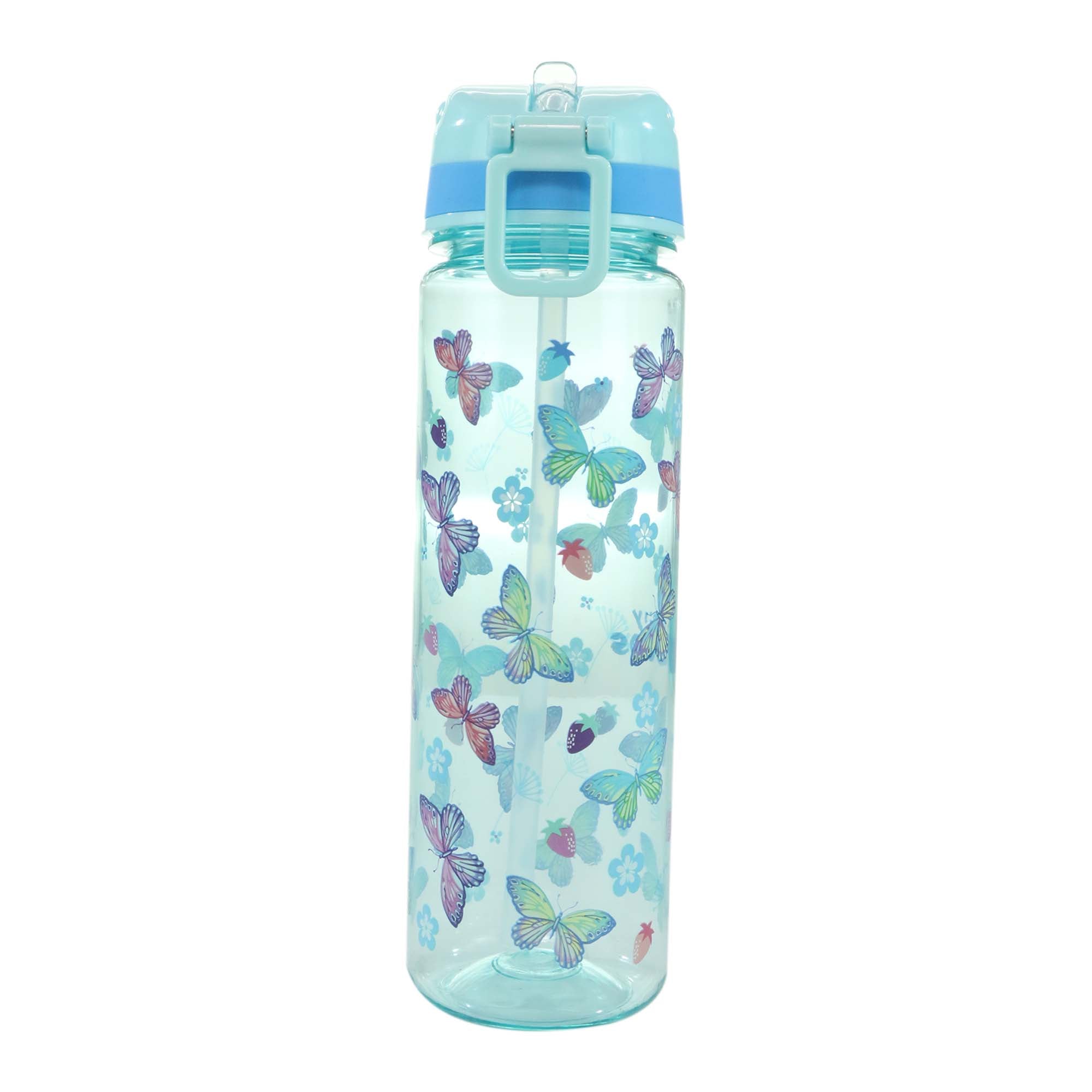 Smily Kiddos Straight Water Bottle With Flip Top Nozzle Butterfly