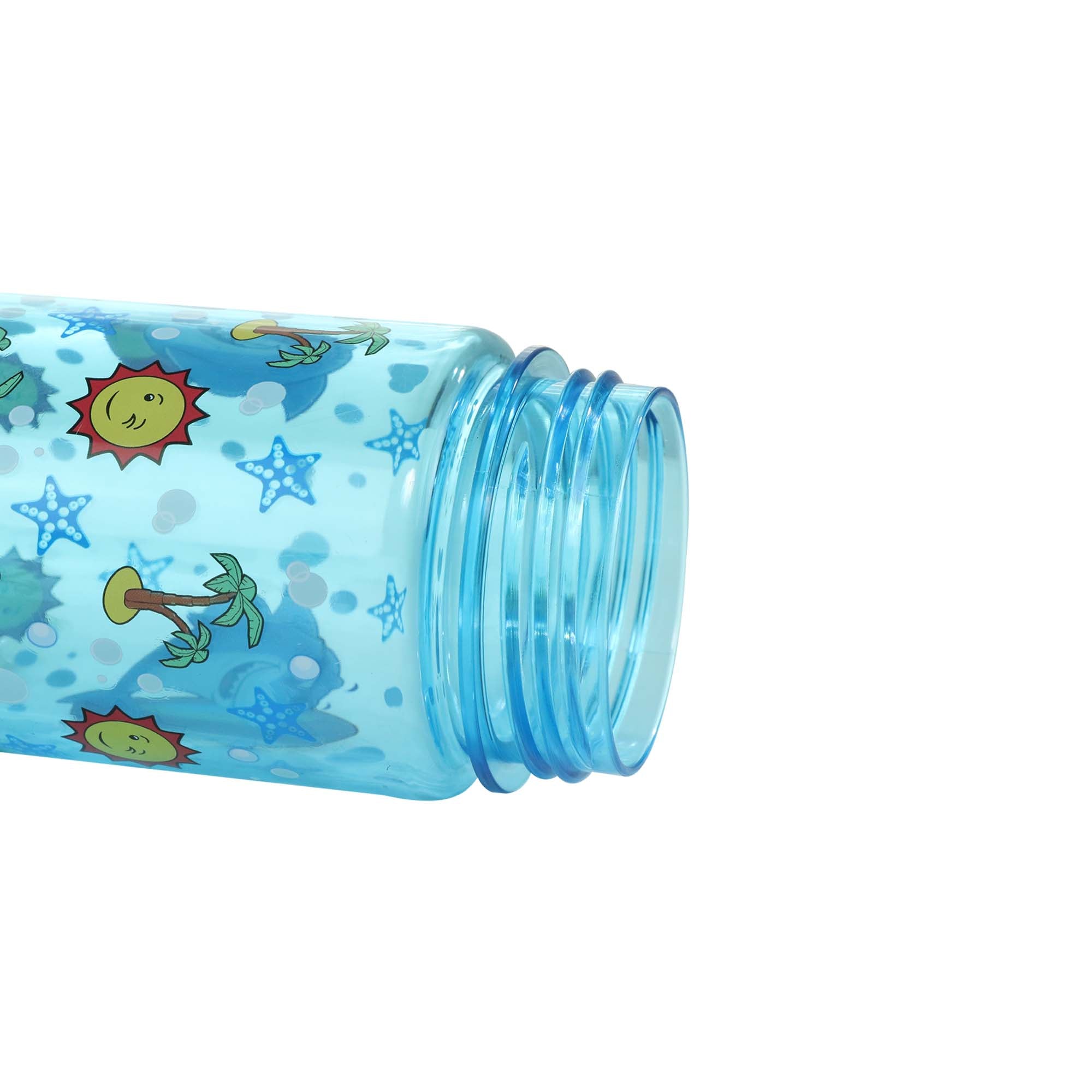 Smily Kiddos Straight Water Bottle With Flip Top Nozzle Happy Shark