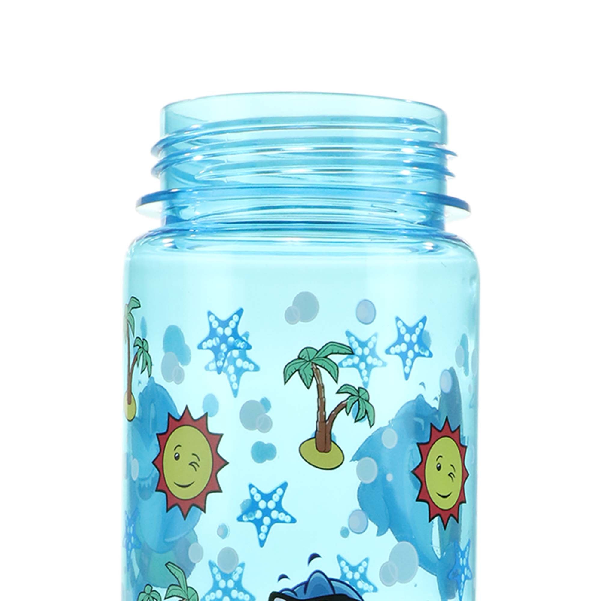 Smily Kiddos Straight Water Bottle With Flip Top Nozzle Happy Shark