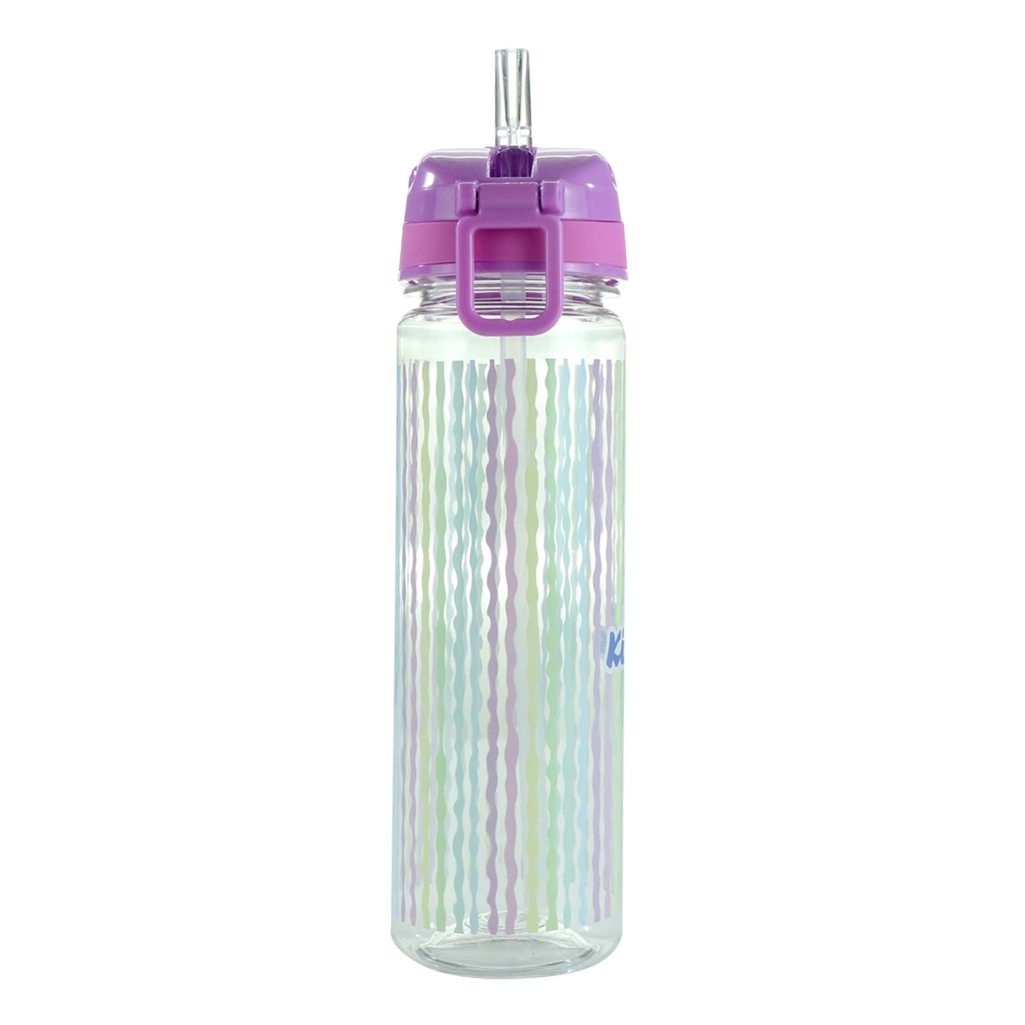 Smily Kiddos Straight Water Bottle With Flip Top Nozzle Ribbon Theme