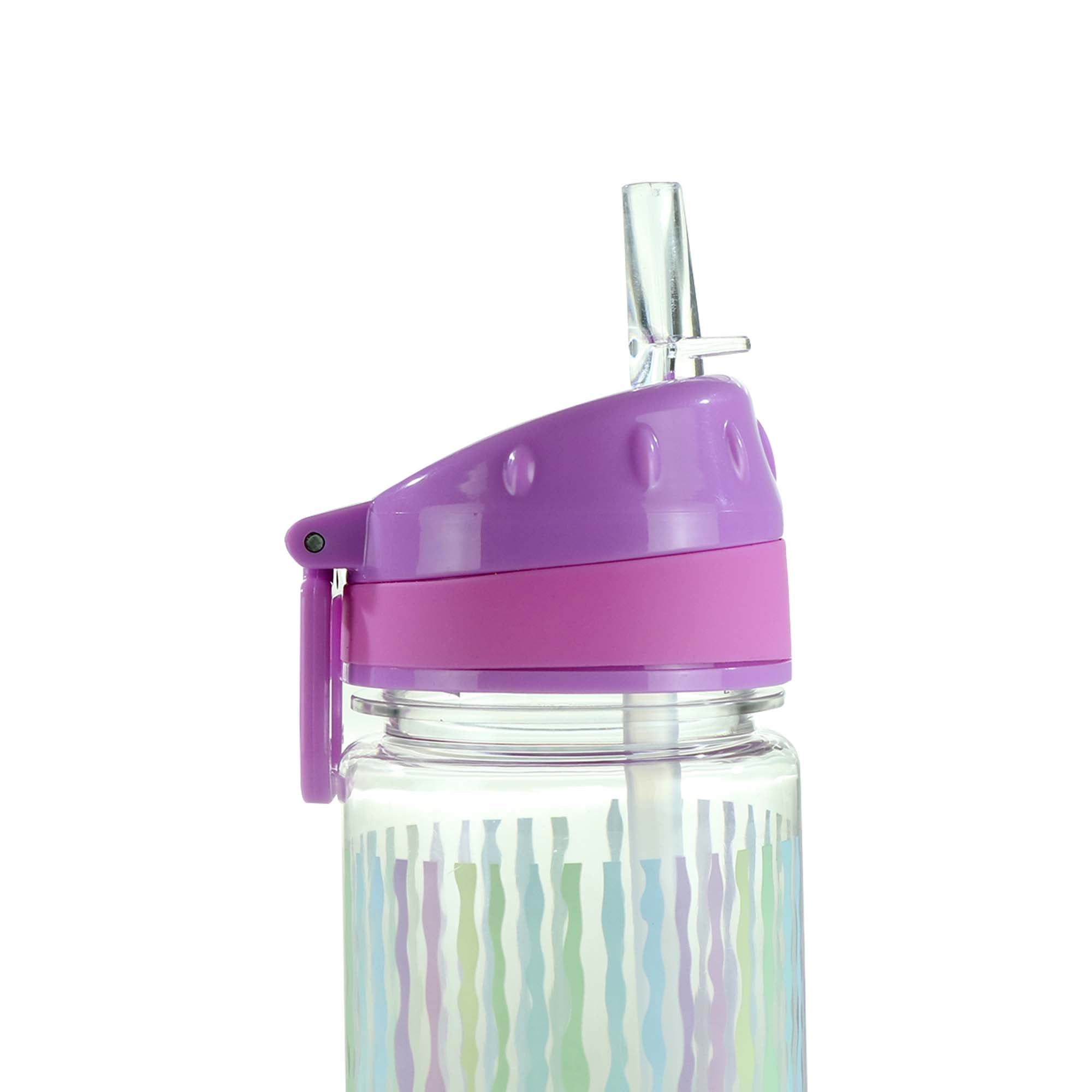 Smily Kiddos Straight Water Bottle With Flip Top Nozzle Ribbon Theme