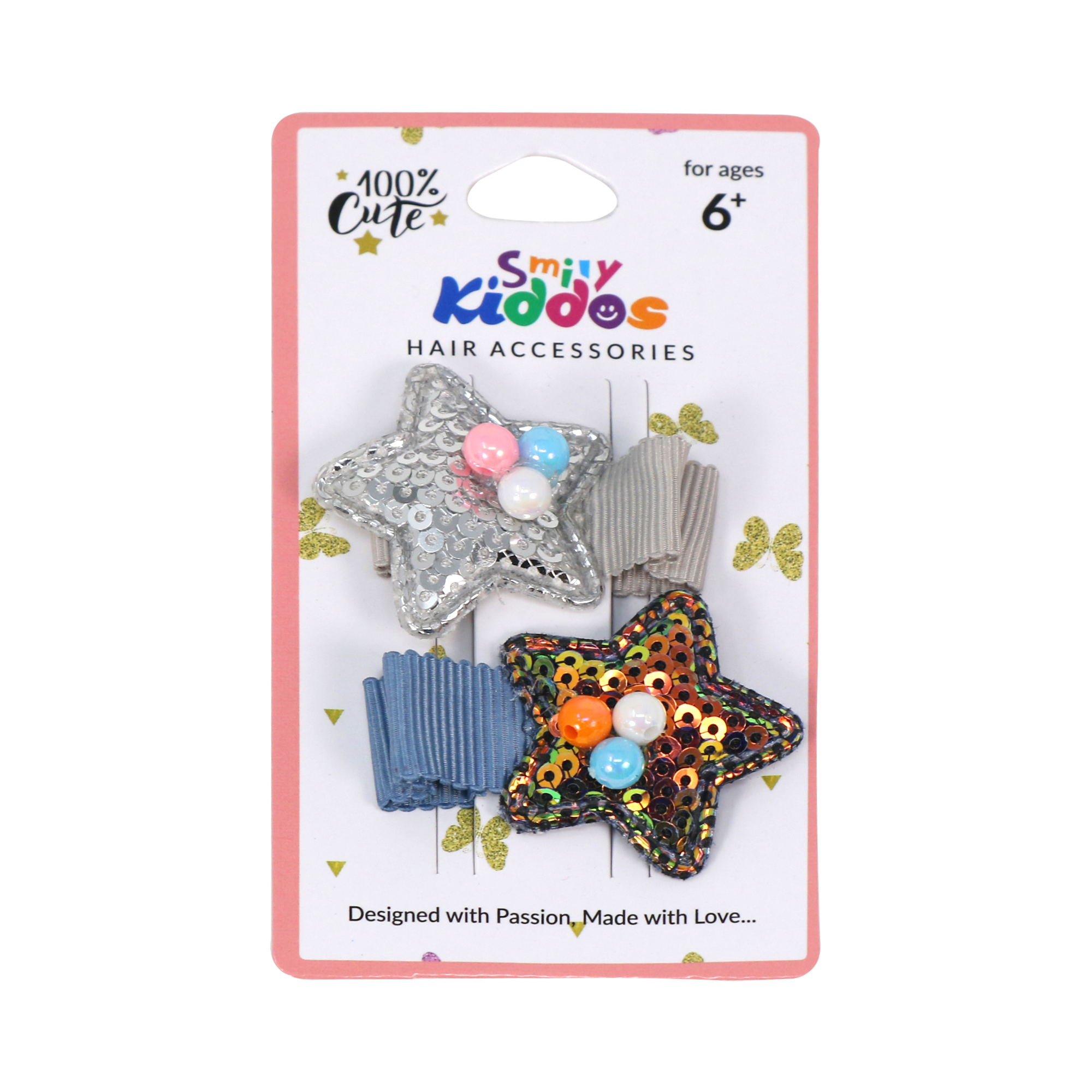 Smily Kiddos Sequine Star Hair Clip Set - 2