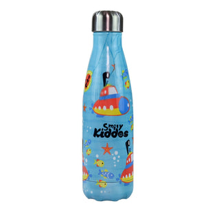 Smily Kiddos Steel Water Bottle Light Blue  - Deep ocean Theme