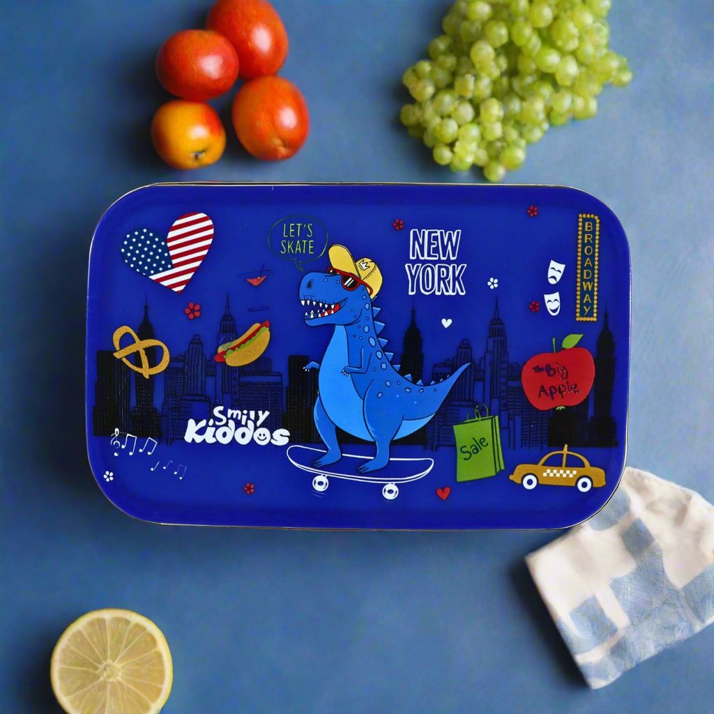 Smily Kiddos Small Brunch Stainless Steel Lunch Box - Dino Theme