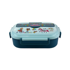 Smily kiddos Stainless Steel Circus Theme Lunch Box - Light Blue 3+ years