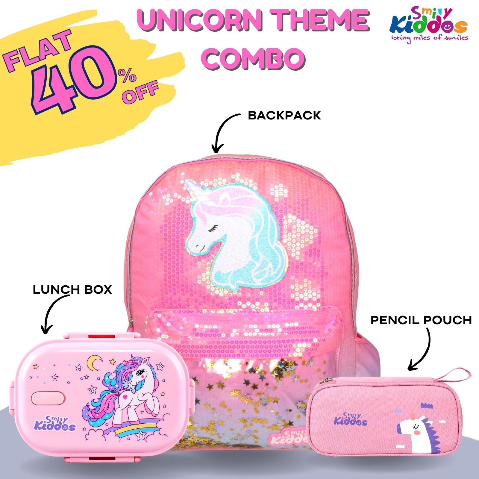 Smily Kiddos Unicorn Theme Combo : Pink Color