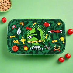 Smily Kiddos Small Brunch Stainless Steel Lunch Box - Sports Theme Green