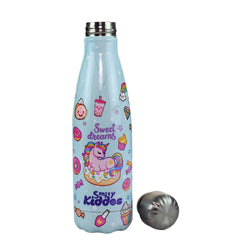 Smily Kiddos Steel Water Bottle light Blue  - Donut Theme