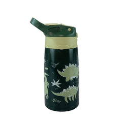 Smily Kiddos Insulated Water Bottle 450ml - Dino Theme Green