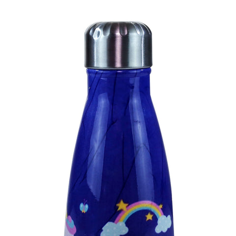 Image of Smily Kiddos Steel Water Bottle Violet  - Unicorn Theme