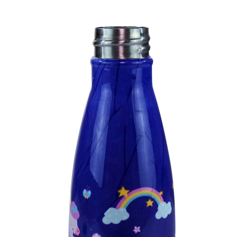 Image of Smily Kiddos Steel Water Bottle Violet  - Unicorn Theme