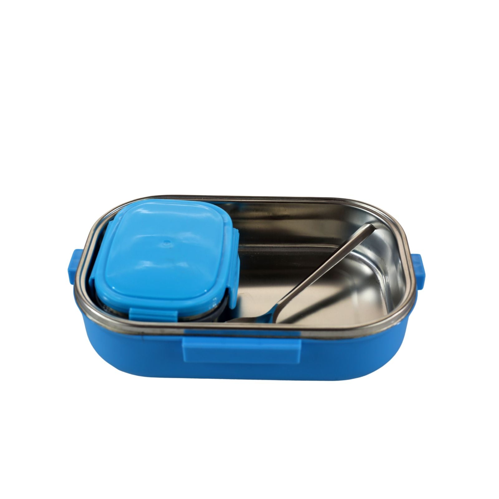 Smily kiddos Stainless Steel Surfer Shark Theme Lunch Box - Teal Blue  3+ years