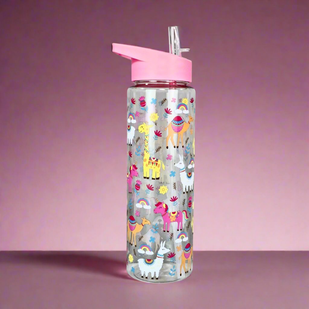 Smily kiddos Sipper Bottle 750 ml - Lama Theme | Pink