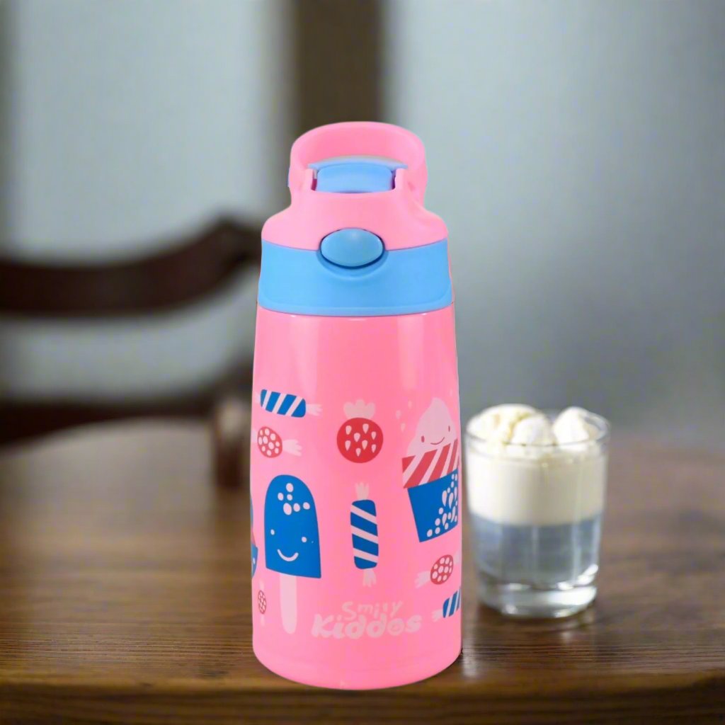 Smily Kiddos Insulated Water Bottle 450ml - Ice Cream Theme Pink