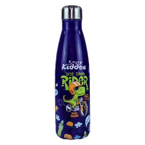 Image of Smily Kiddos Steel Water Bottle Violet  - Rider Dino Theme