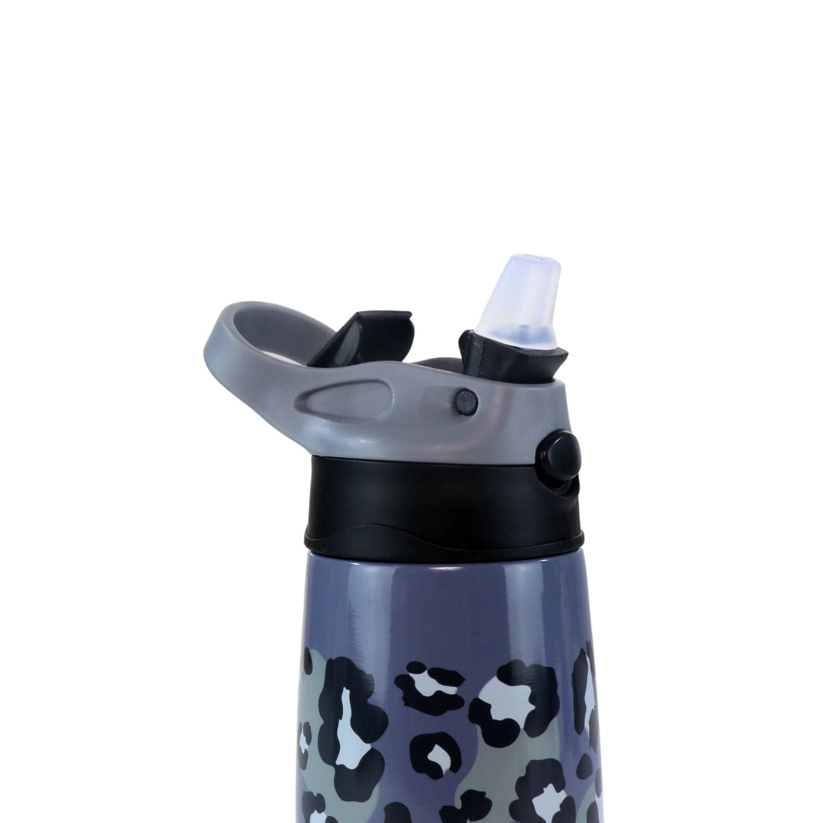 Smily Kiddos Insulated Water Bottle 450ml - Leopard Print Grey