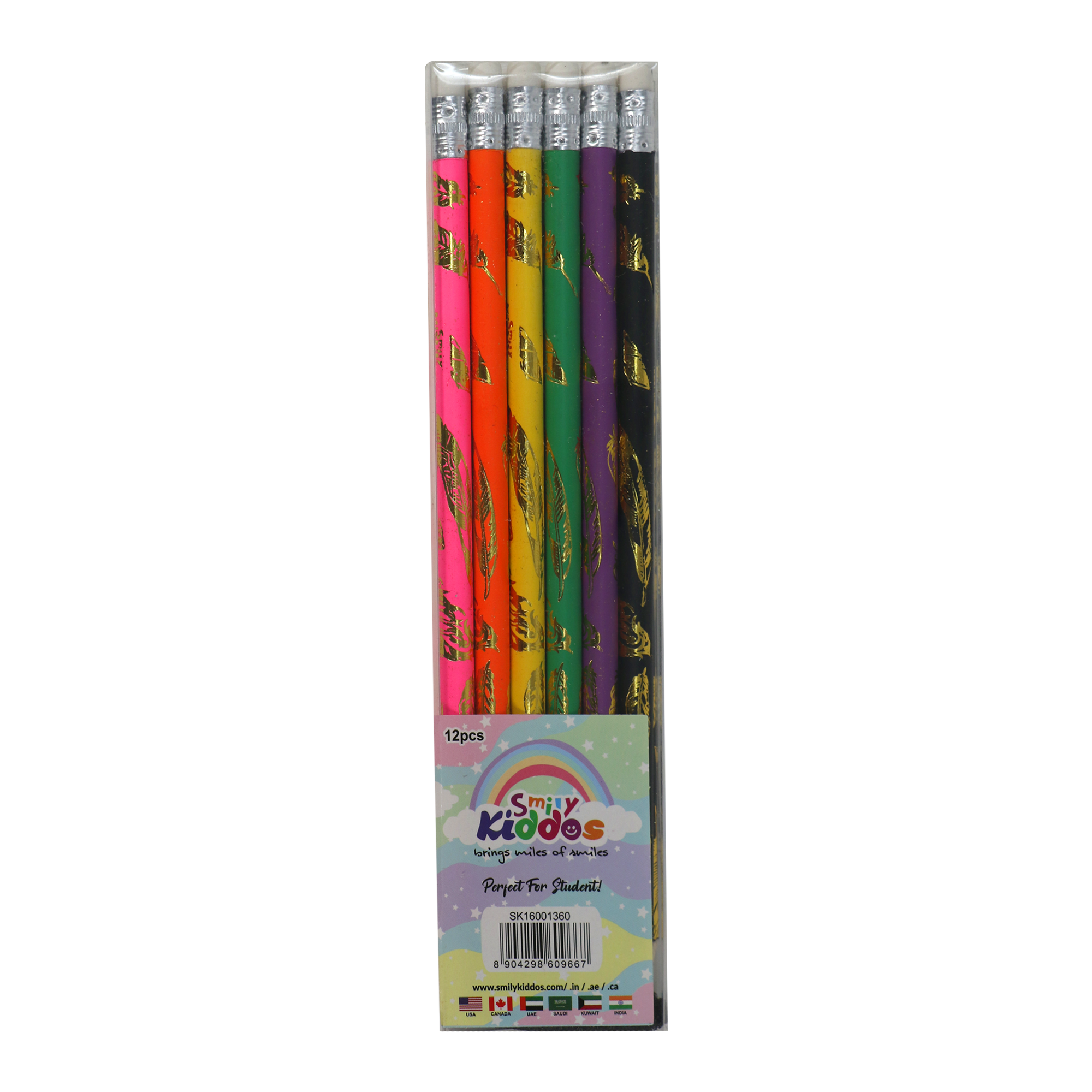 Smily HB Pencils Set For Girls -  (Set of 12 Pencils)