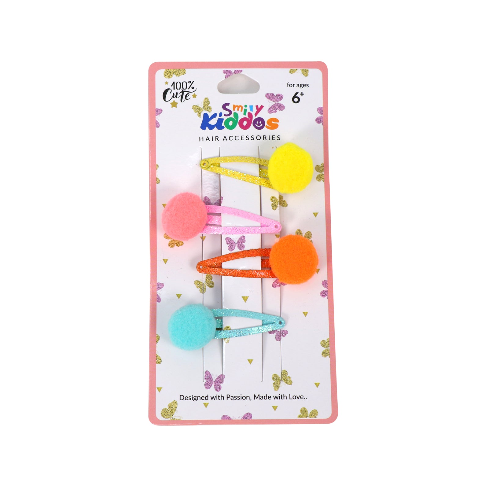 Smily Kiddos Multicolor Fluffy Hair Clip Set