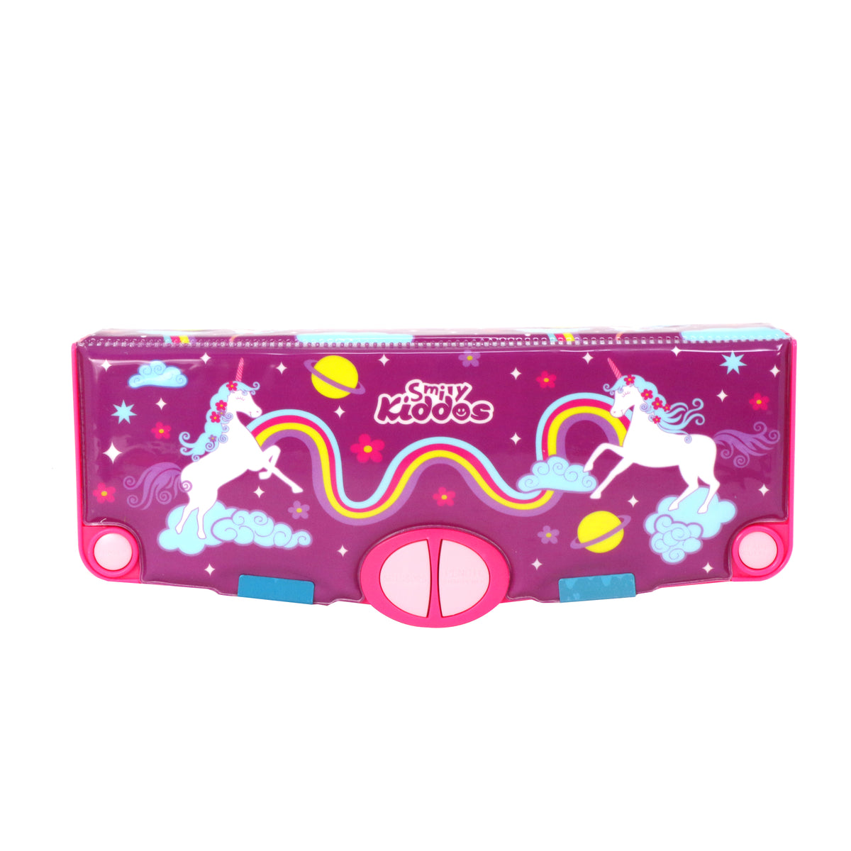 Smily Pop Out Pencil Box-Rainbow Unicorn Theme