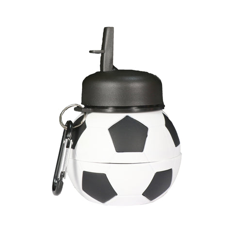 Image of Smily Kiddos Silicone Expandable & Foldable Football Water Bottle Black & White