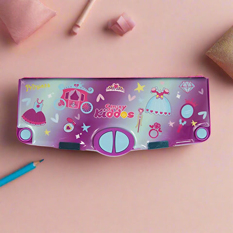 Image of Smily Kiddos Pop Out Pencil Box | Multi Functional Pencil Box for Kids | Pop Out Pencil Box | Best Return Gifts to Kids | Stationery for Children (Princess Purple)