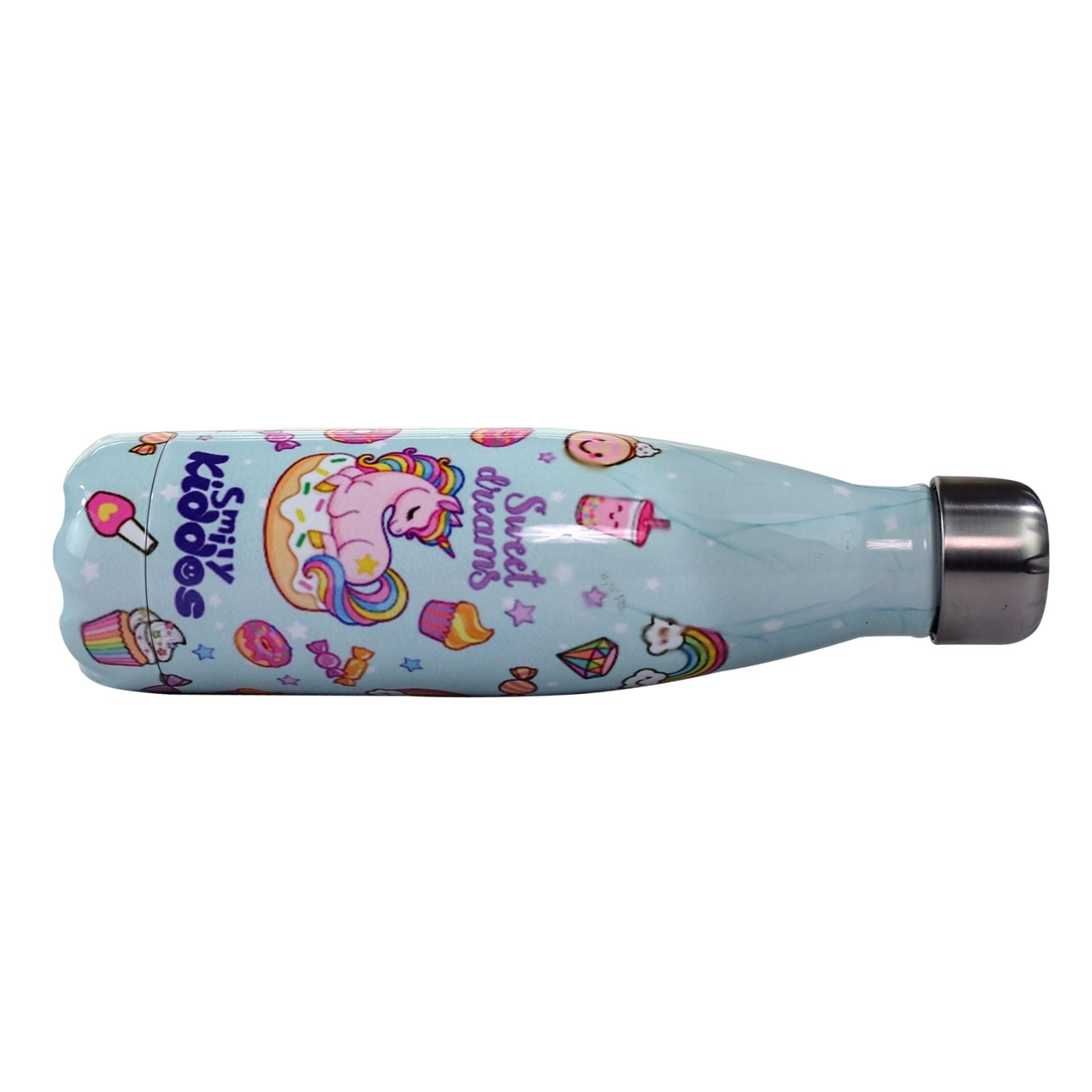 Smily Kiddos Steel Water Bottle light Blue  - Donut Theme