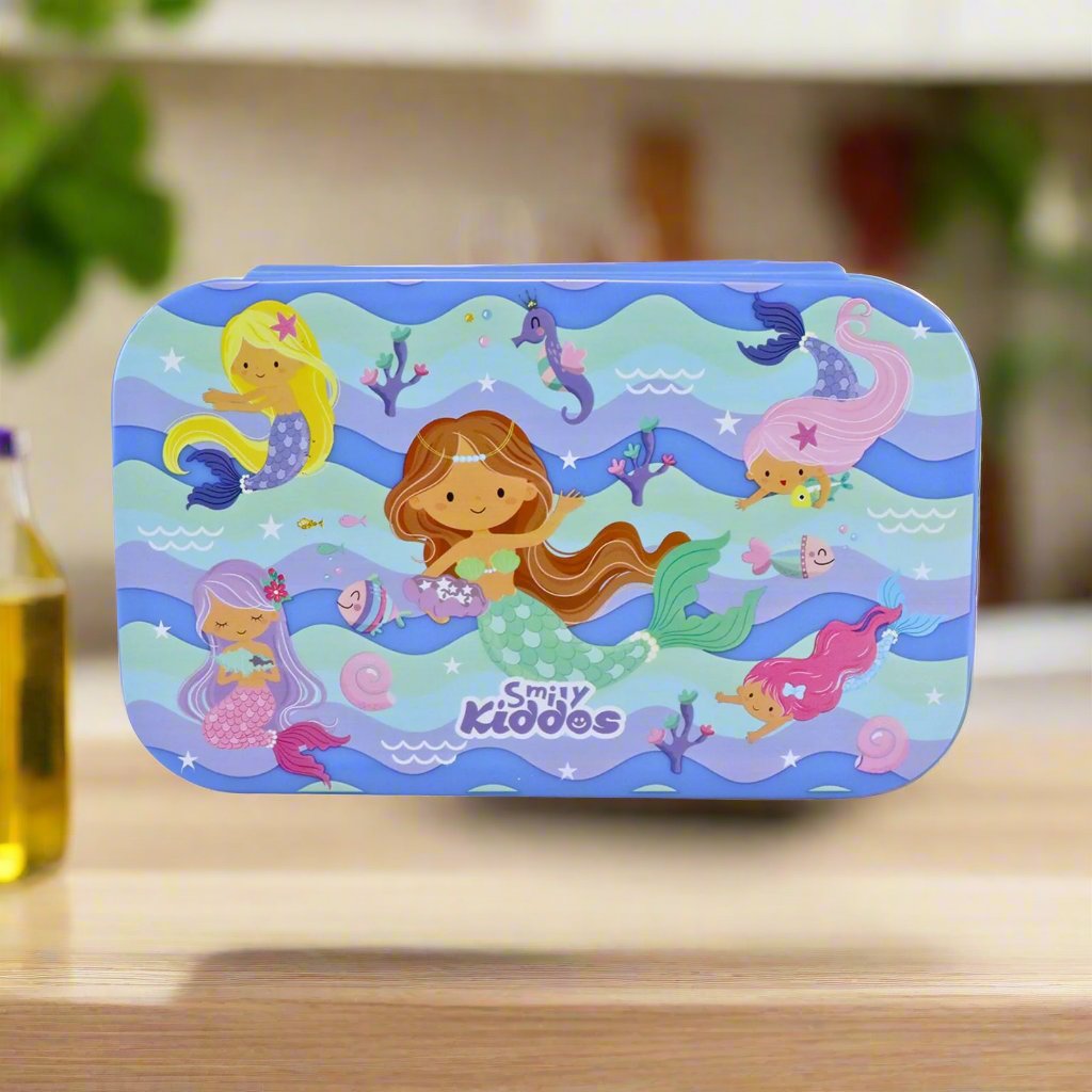 Smily Kiddos Small Brunch Stainless Steel Lunch Box - Mermaid Theme