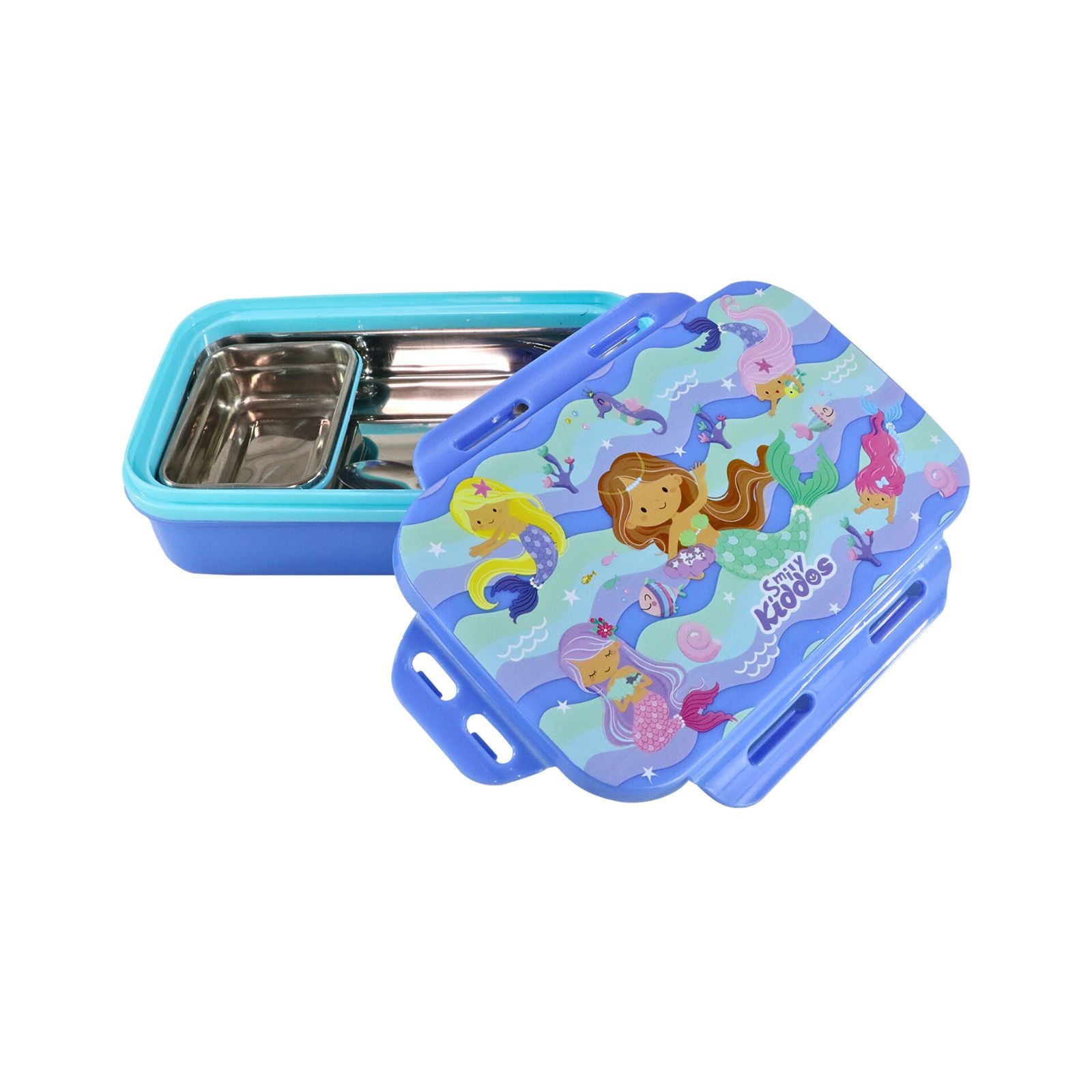 Smily Kiddos Small Brunch Stainless Steel Lunch Box - Mermaid Theme