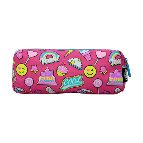 Image of Smily Twin Zipper Pencil Pouch Pink