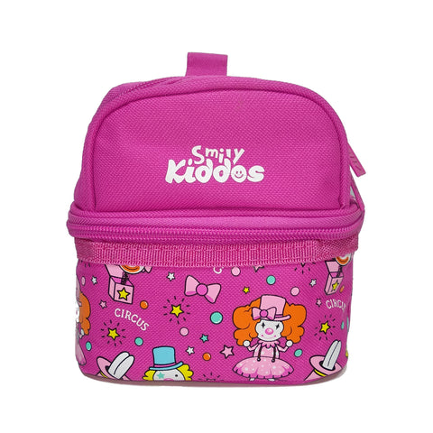 Image of Smily Dual Slot Lunch Bag Pink