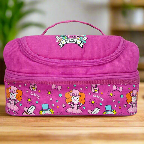 Image of Smily Dual Slot Lunch Bag Pink