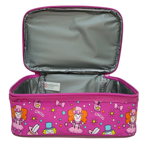 Image of Smily Dual Slot Lunch Bag Pink