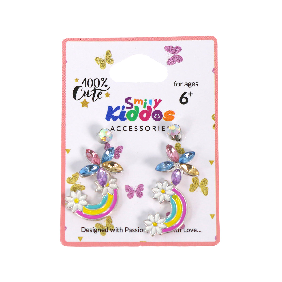 Smily Kiddos Rainbow Flower Ear Ring Set - 3