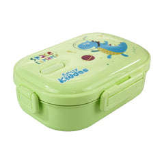 Smily kiddos Stainless Steel Space Dino Theme Lunch Box - Green 3+ years