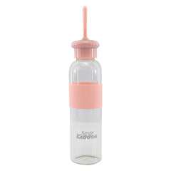 Smily Kiddos Glass bottles with Silicone Grip Pink