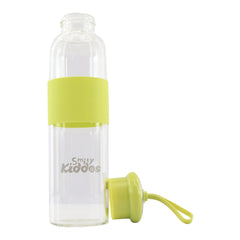 Smily Kiddos Glass bottles with Silicone Grip Green