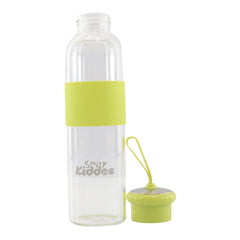 Smily Kiddos Glass bottles with Silicone Grip Green