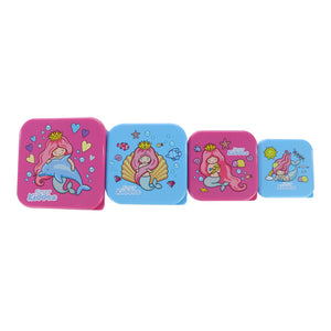 Smily Kiddos 4 in 1 container-Mermaid Theme Container Set Lunch Box