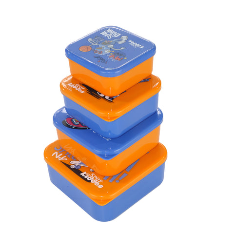 Image of Smily Kiddos 4 in 1 container-Robot Theme Container Set Lunch Box