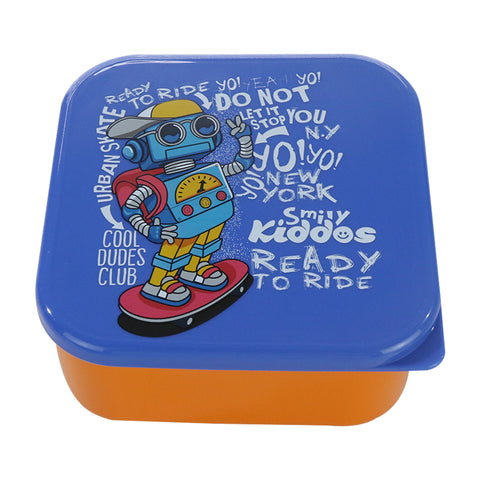 Image of Smily Kiddos 4 in 1 container-Robot Theme Container Set Lunch Box