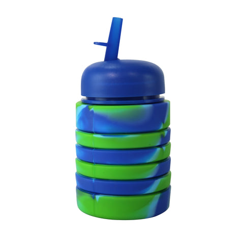 Image of Smily Kiddos Silicone Expandable & Foldable Water Bottle Dark Blue