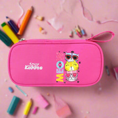 Smily Kiddos Zipper Pencil Pouch Meow Kitty Dark Pink