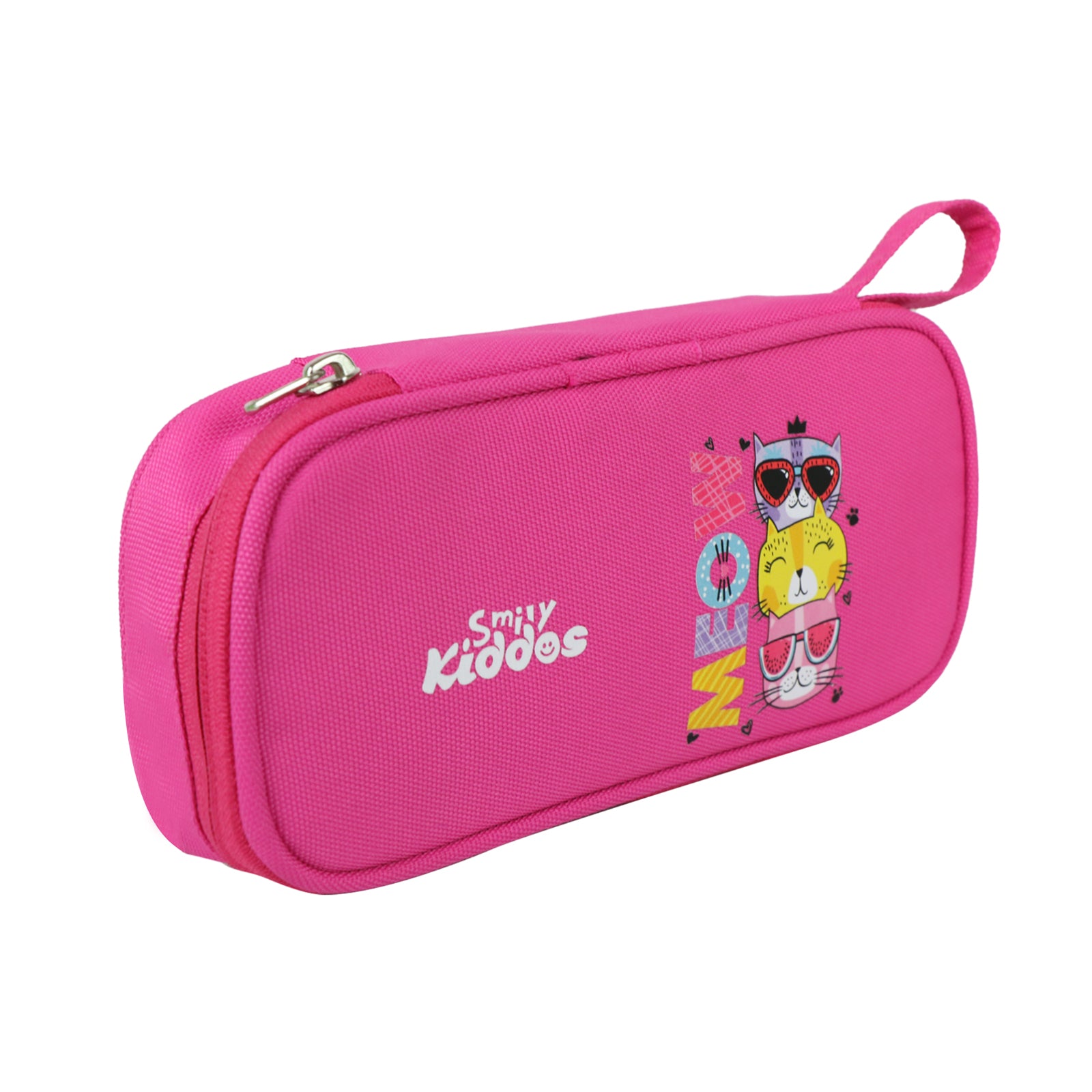 Smily Kiddos Zipper Pencil Pouch Meow Kitty Dark Pink